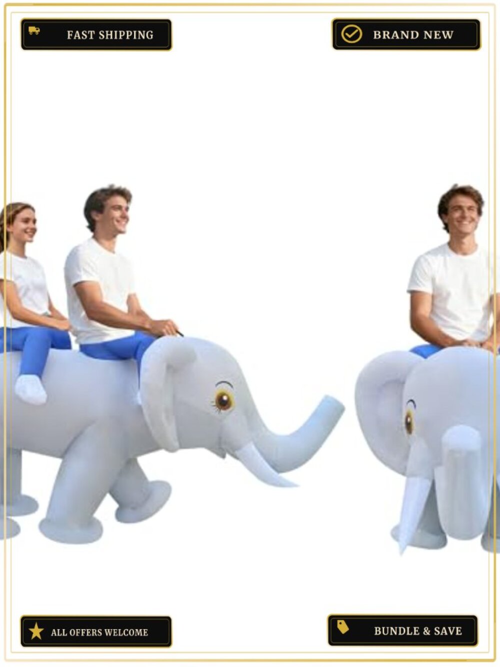 Two-Person Inflatable Elephant Costume Adult Blow-Up Suit Cosplay
